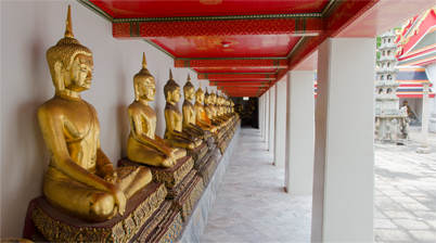 Gallerij bij Grand Palace en liggende boeddha, Royal Palace, Bangkok