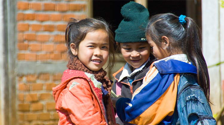 Kinderen op het Bolaven Plateau in Laos