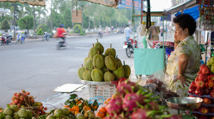 Can Tho Vietnam fruit verkoopster