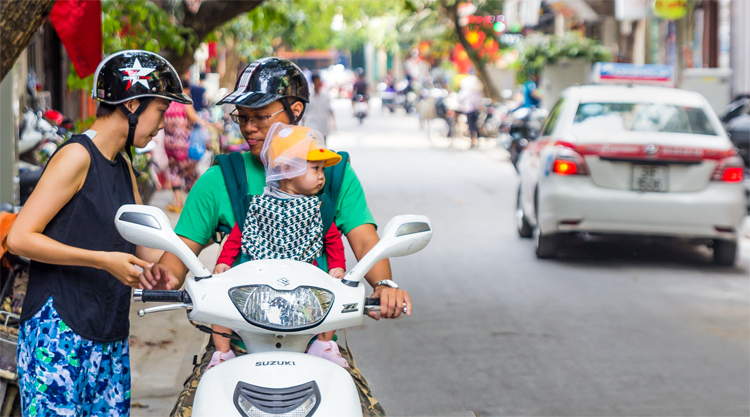 Scooters in Hanoi Vietnam
