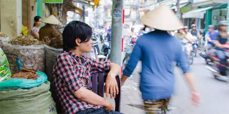 Rijstverkoper in Ho Chi Minh City in Vietnam